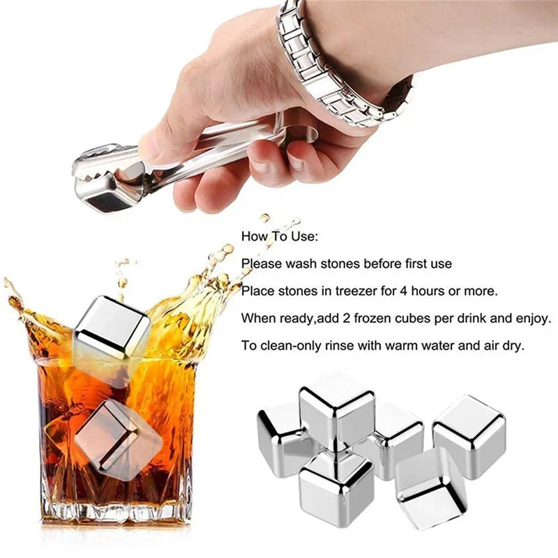 Stainless Steel Ice Cubes Set