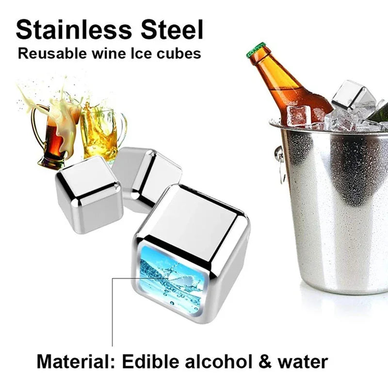 Stainless Steel Ice Cubes Set
